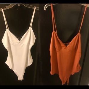 BOGO - white (L) and burnt orange (XL) body suits